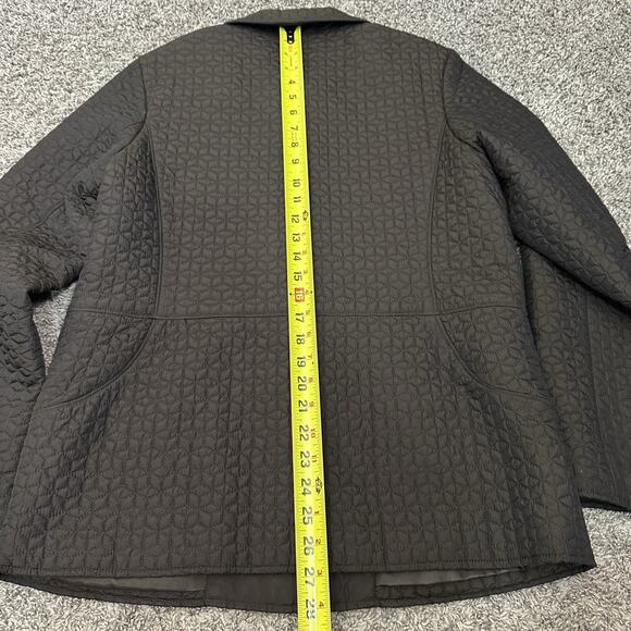 Vintage Talbots Mid Length Quilted Jacket Womens Size M Espresso Brown Preppy - Picture 7 of 7